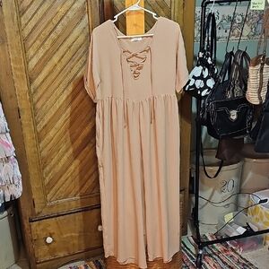 Cherish Tan Dolman Sleeve Maxi Jumpsuit